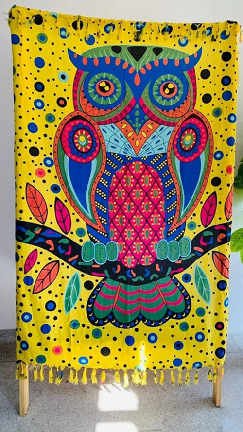 Canga estampa coruja.