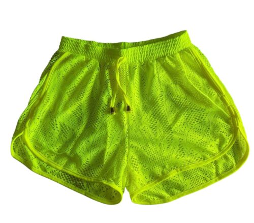 Short saida de praia arrastão verde neon